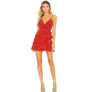 Lovers and Friends Octavia Red Polka Dot Mini Dress - size Medium